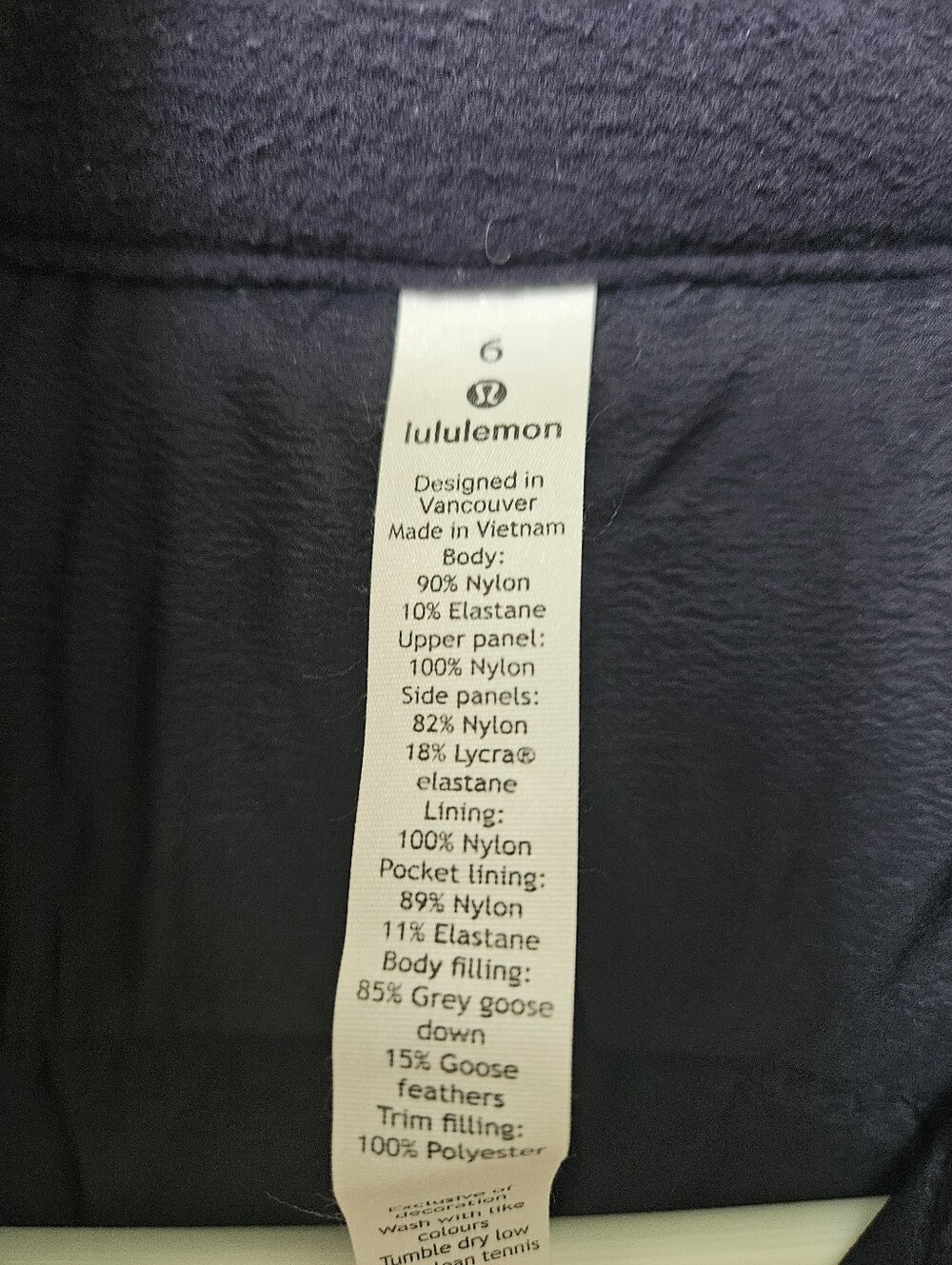 Lululemon Down For It All Vest In Color NAVY - Picture 6 of 10